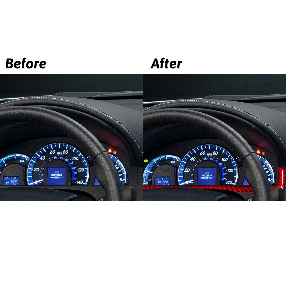 Red Carbon Fiber Interior Dashboard bottom Cover Trim Strip for Toyota for Camry