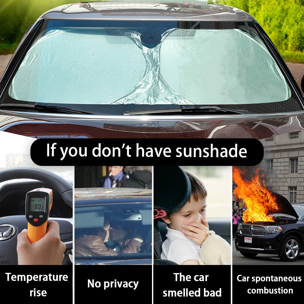 for Toyota SUV Large Windshield Sun Shade Reflective UV Block Front Visor Cover