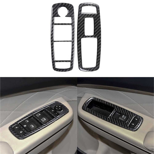 Carbon Fiber Interior Front Window Control Cover Trim for Chrysler 300 2015-22