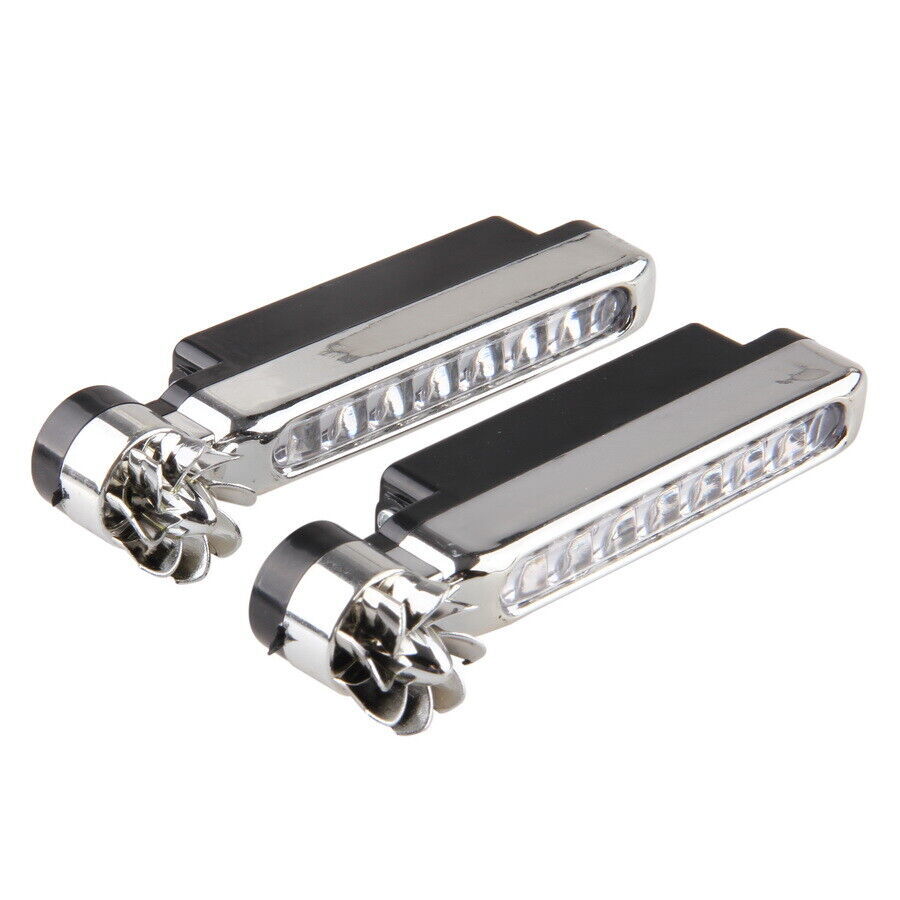 8 LED Car DRL Daytime Running Light Fog Warning Auto Head Lamp 2x Wind Powered