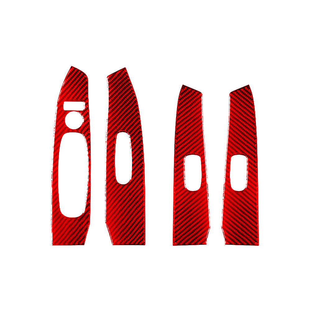 4X Red Carbon Fiber Door Window Control Panel Cover for Nissan Altima 2019-2022
