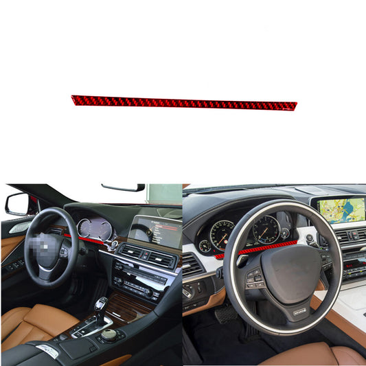 Red Carbon Fiber Speedmeter Cover Trim Sticker for BMW 6Series F12 F13 2011-2018