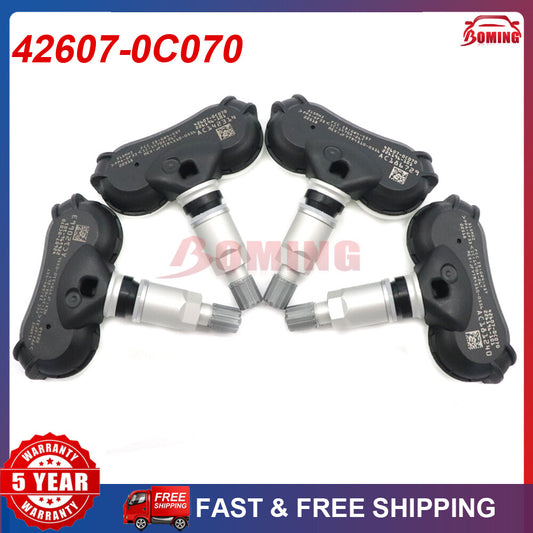 4-piece set of 42607-0C070 tire pressure sensors for Toyota Sequoia for Sienna Tundra TPMS.