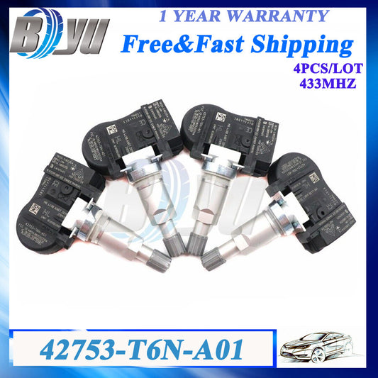 42753-T6N-A01 New TPMS Tire Pressure Sensors 433MHz for Honda Odyssey for Acura 4PCS