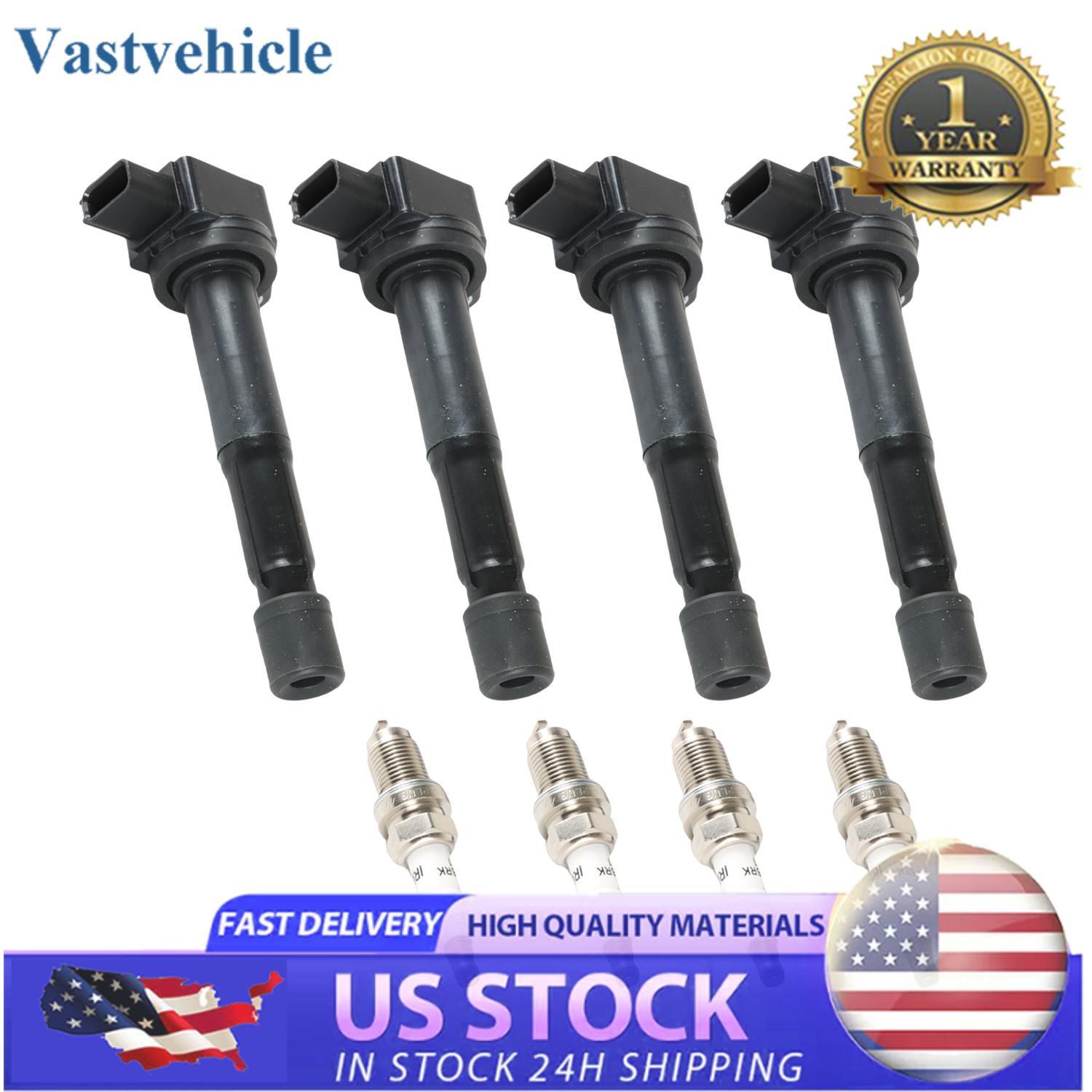 UF417 4X Ignition Coils  Iridium Spark Plugs for Acura TSX L4 2.4L 2004-2008