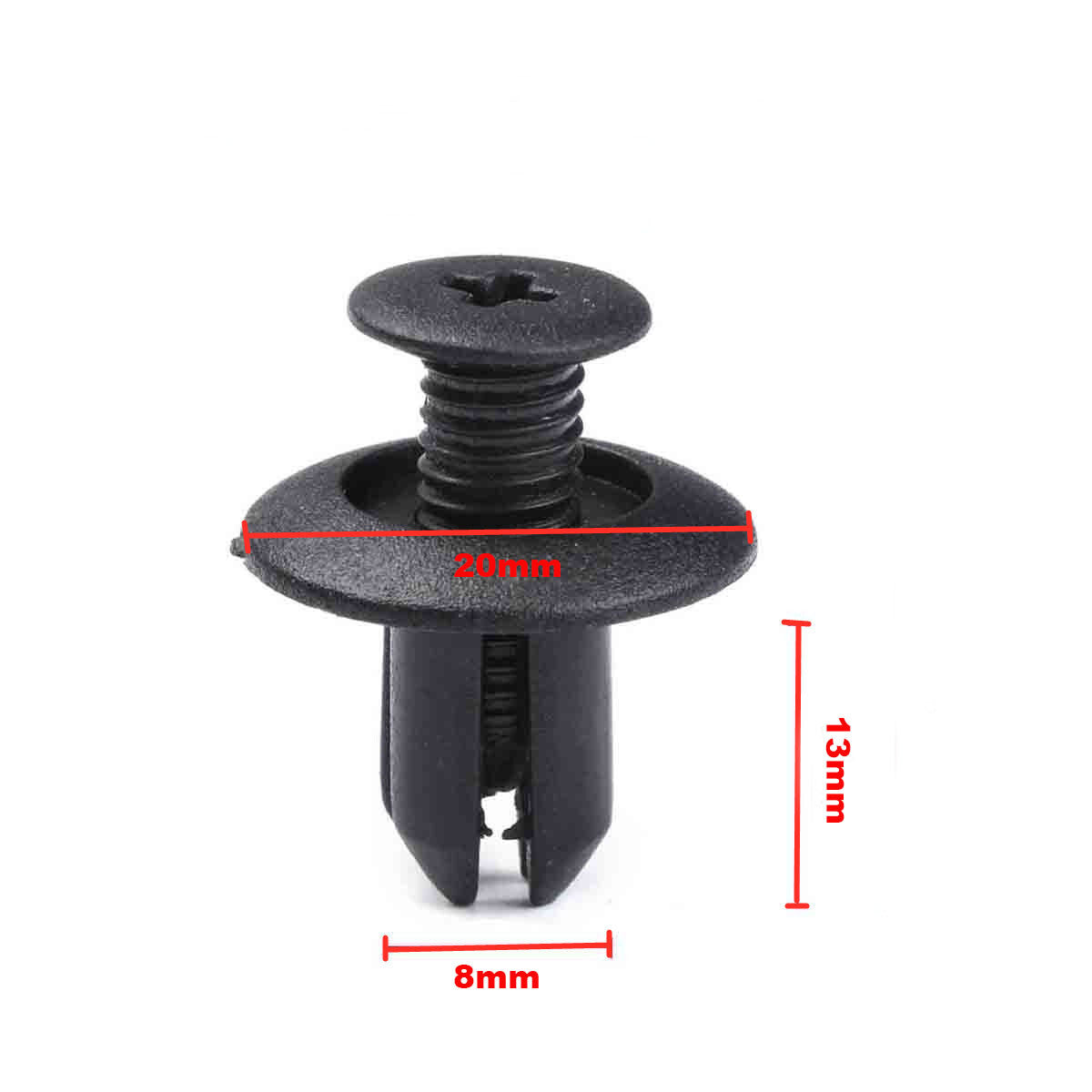 120Pcs 8mm Car Plastic Rivets Hole Dia Fastener Fender Bumper Push Clip fit for Ford