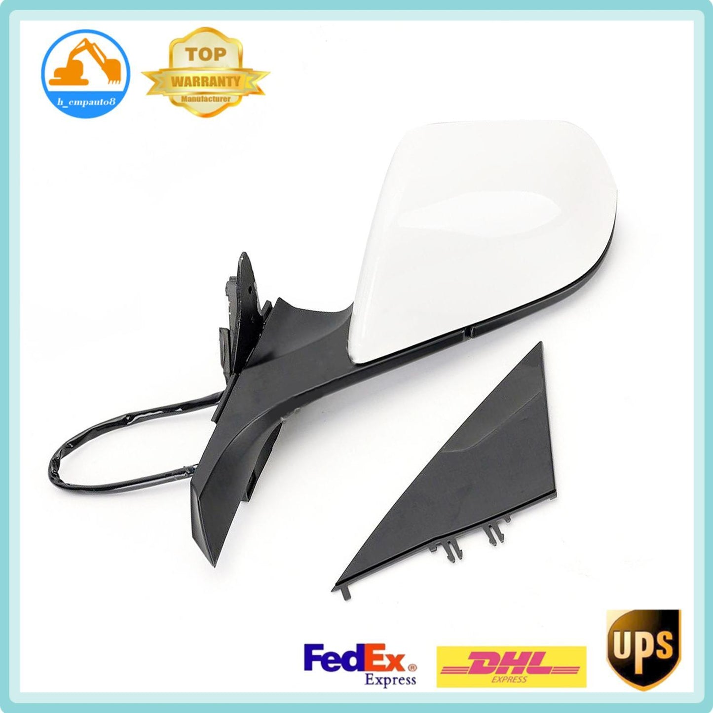 Left Driver Side Mirror Power Fold Heated for Tesla Model 3 2017-2022 2023 White
