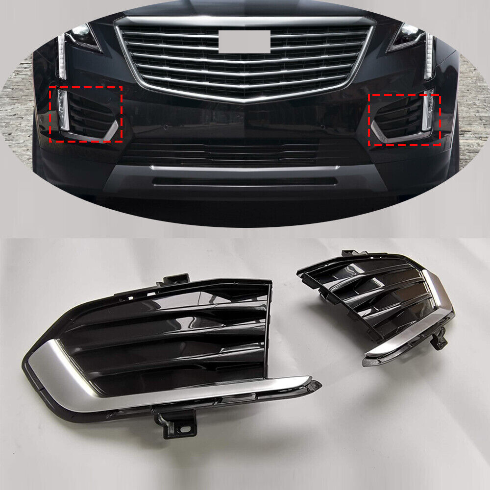 Front Fog Driving Light Cover Grille Fit for Cadillac XT5 2017-2019 2pcs Pair