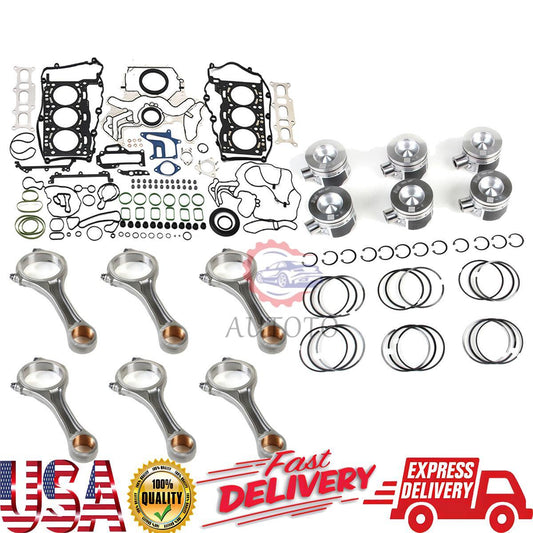 Engine Overhaul Gasket Kit - Pistons Rings Set Connecting Rods 059198401F for VW