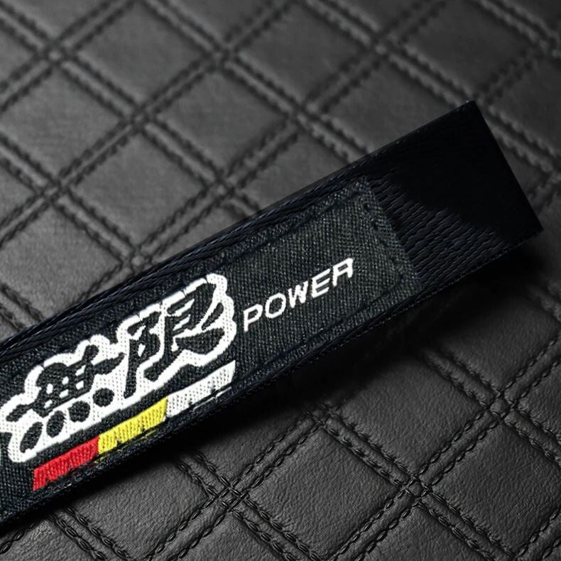 Car keychain, metal key ring, badge, lanyard, black Mugen, suitable for brand new Nissans.
