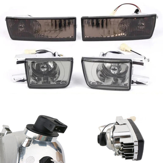 Front bumper fog lights + turn signal smoke effect applicable to 1993-1998 for Volkswagen for Jetta for Golf Mk3.