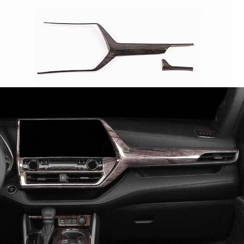Wood Trim for Toyota Highlander 2020-2022 LE 2pcs Middle Console Dashboard Strip