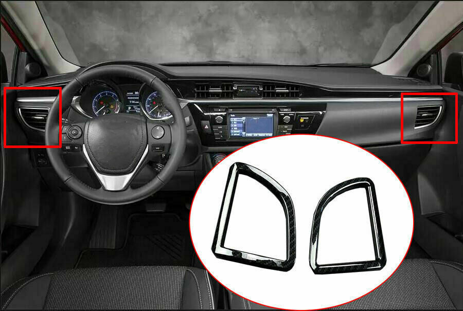 for Toyota for Corolla 2014-2016 Carbon Fiber Dashboard Air Outlet Vent Frame Trim