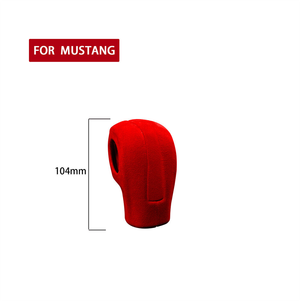 for Ford for Mustang 2009-2013 Inner Gear Shift Knob Trim Accessories Suede Wine Red