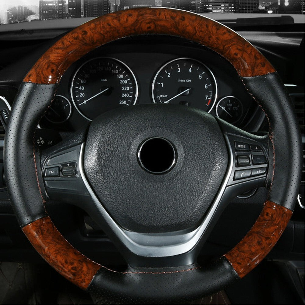 DIY Leather Steering Wheel Cover: Protects and prevents slippage on steering wheels suitable for 37-38 cm.