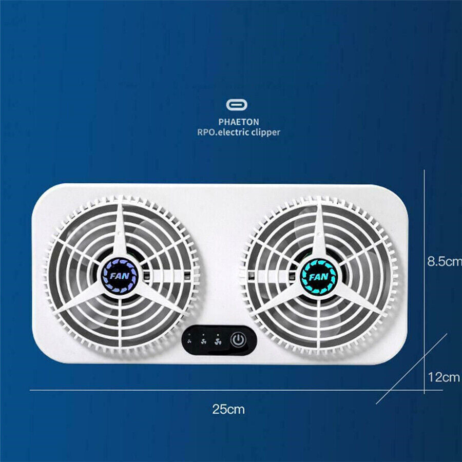 12V USB Charging 3 Speed Car ATV Home Dual-use Air Circulation Smoke Exhaust Fan