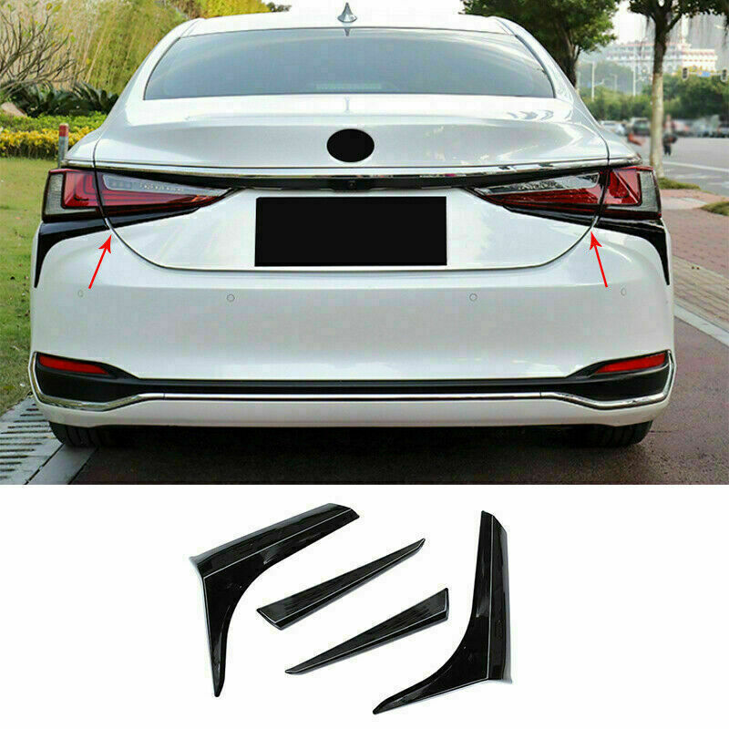 4P for Lexus ES350 300H 2019-2022 Black Rear Tail Light Lamp Moulding Trim Strip