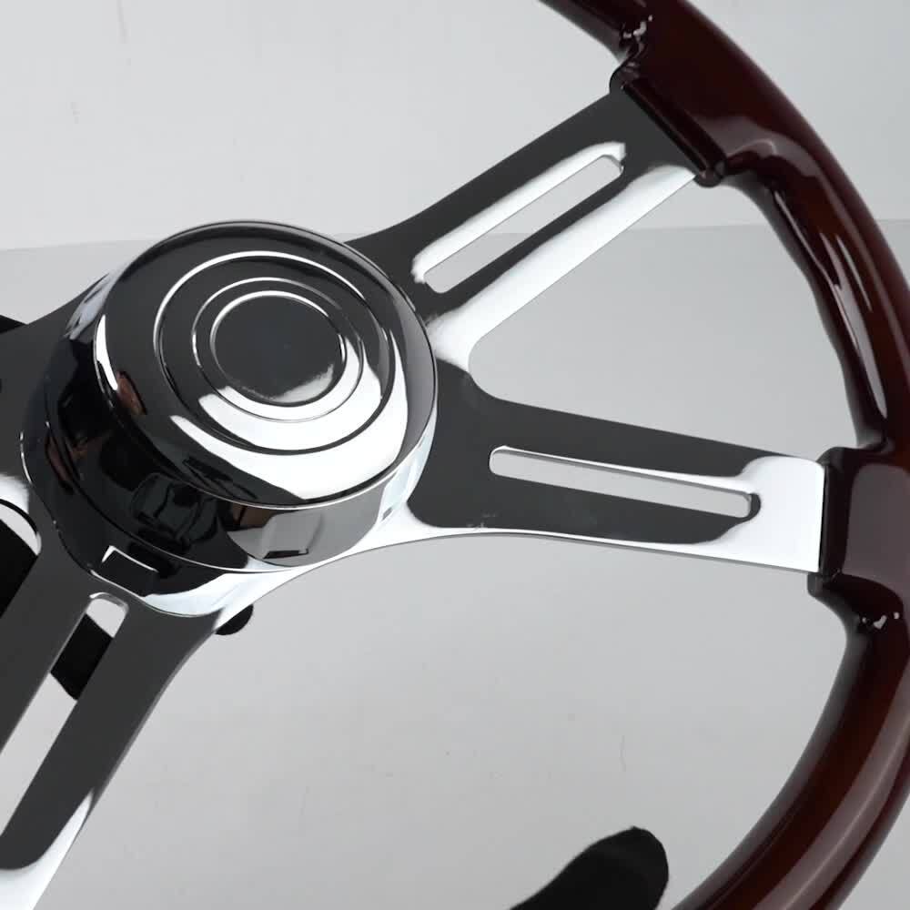 4 Spoke Steering Wheel 18IN Wood for Freightliner , for Kenworth , for Peterbilt , for Volvo