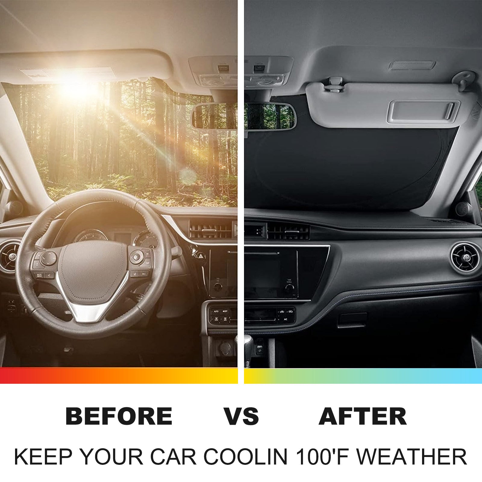 Folding car windshield sun visor with UV protection for Corvette C8 2020+