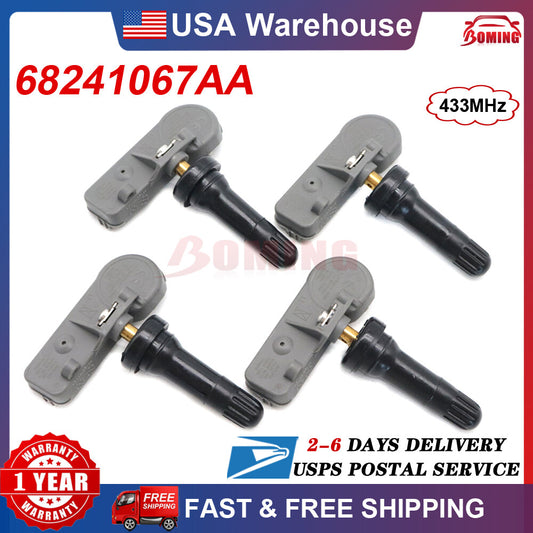 4Pcs Tire Pressure Sensor TPMS for Jeep for Chrysler for Dodge for Ram 68241067AA 68406537AA