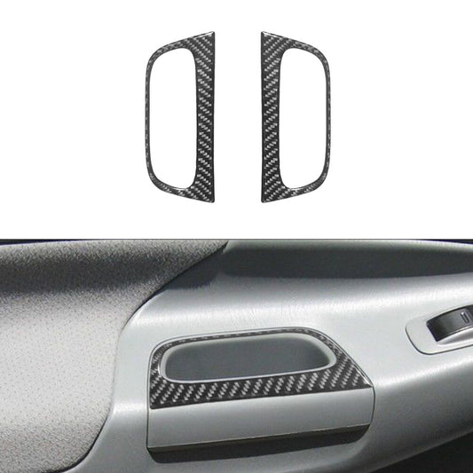 for Toyota Tacoma 2012-2015 2Pcs Rear Door Armrest Trim Cover Decor Carbon Fiber