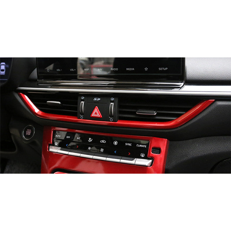 for Kia Forte 2019-2021 Red Inner Central Console AC Air Outlet Vent Cover Trim