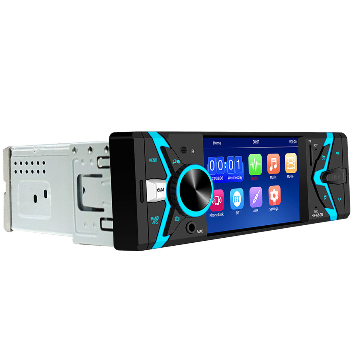 4.1in Car MP5 Player Bluetooth Stereo Radio In Dash Handsfree AUX Head Unit 1DIN