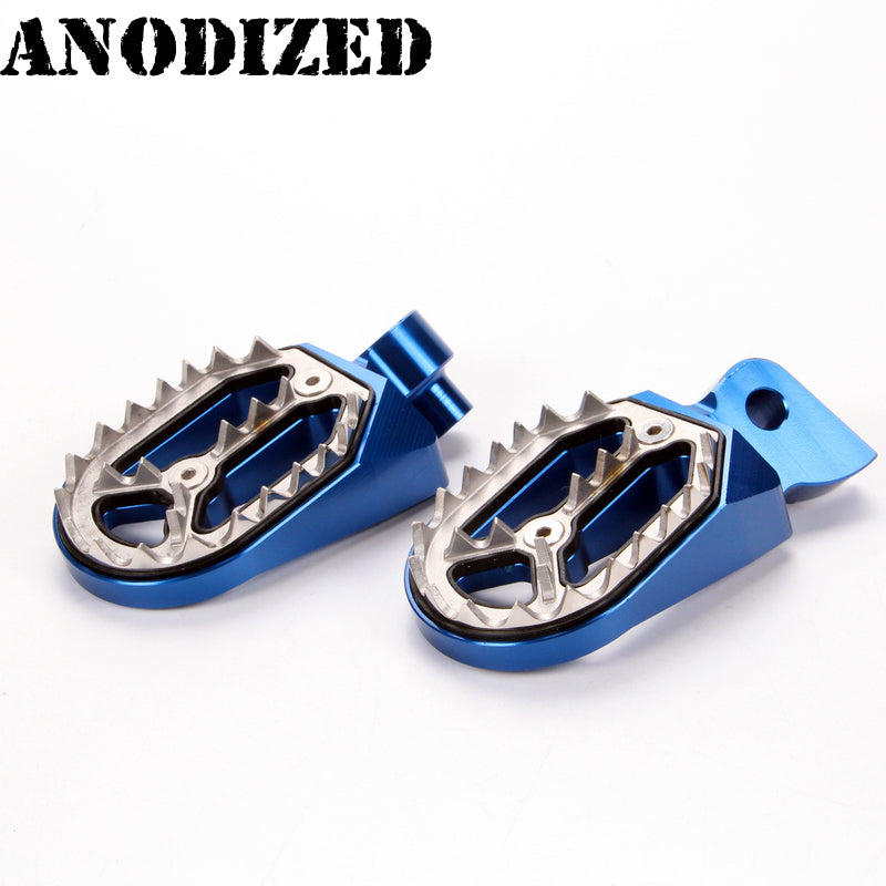 2xBlue Motorcross fat foot pegs footrest for YAMAHA YZ85/125/250/400/426 WR250R,