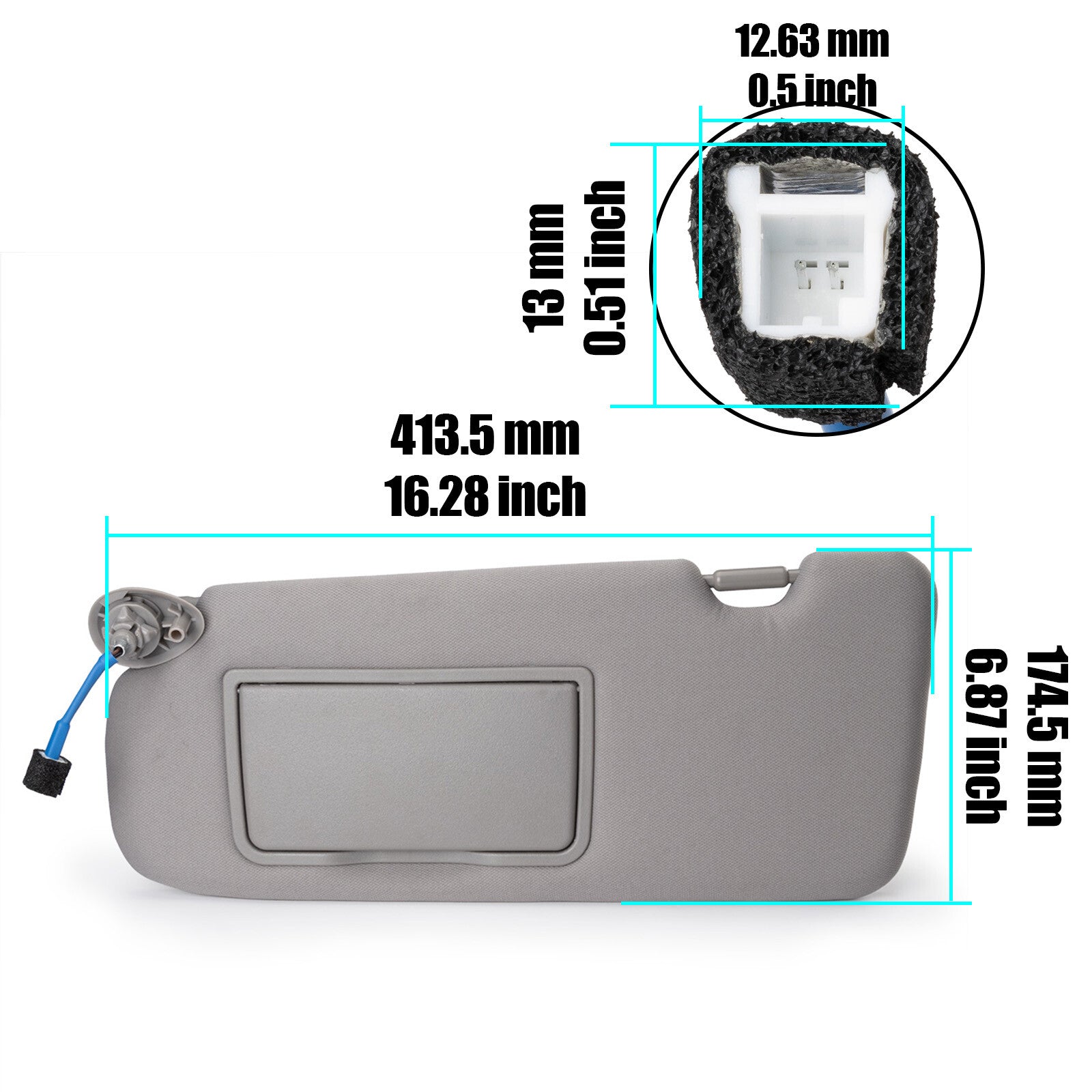 Left Driver Gray Sun Visor W/ Light 83230-TLY-H11ZB For 2017-2022 for Honda CR-V CRV