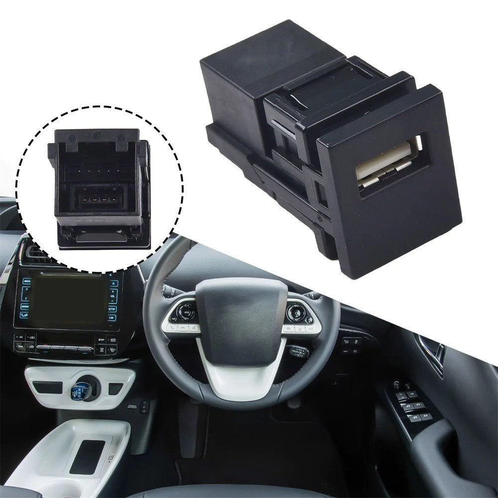 1x Car Auxiliary USB Port Black 86190-12040 for Toyota Prius Rav4 for Sienna 2018-22