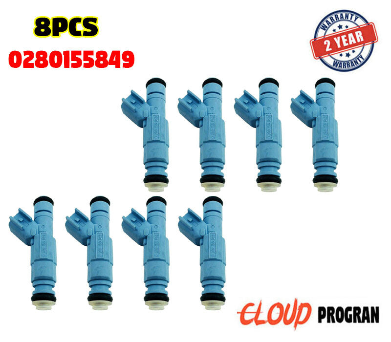 8x Fuel Injectors 0280155849 for JEEP for WRANGLER CHEROKEE for BMW 3 5 SERIES 24LB