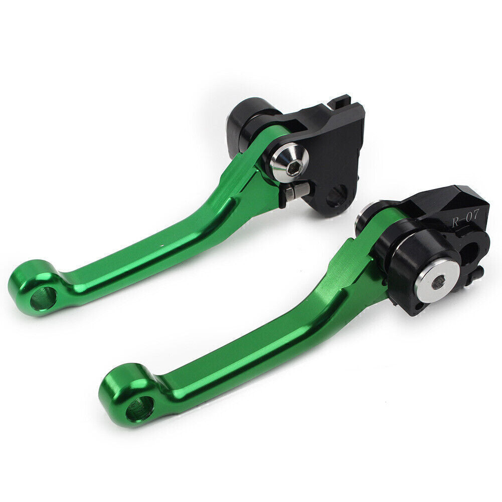 2x CNC Pivot Brake Clutch Levers for Honda CRF250R 2007-22 CRF450R 2007-20 Green