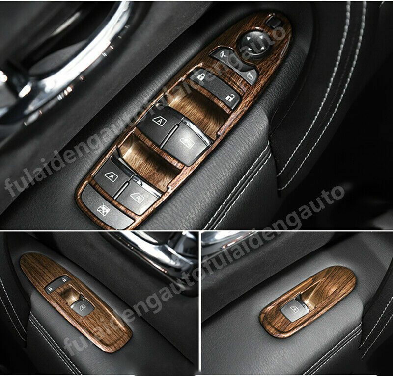 Wood Grain Inner Window Switch Panel Cover Trim for Nissan Patrol Y62 2017-2019