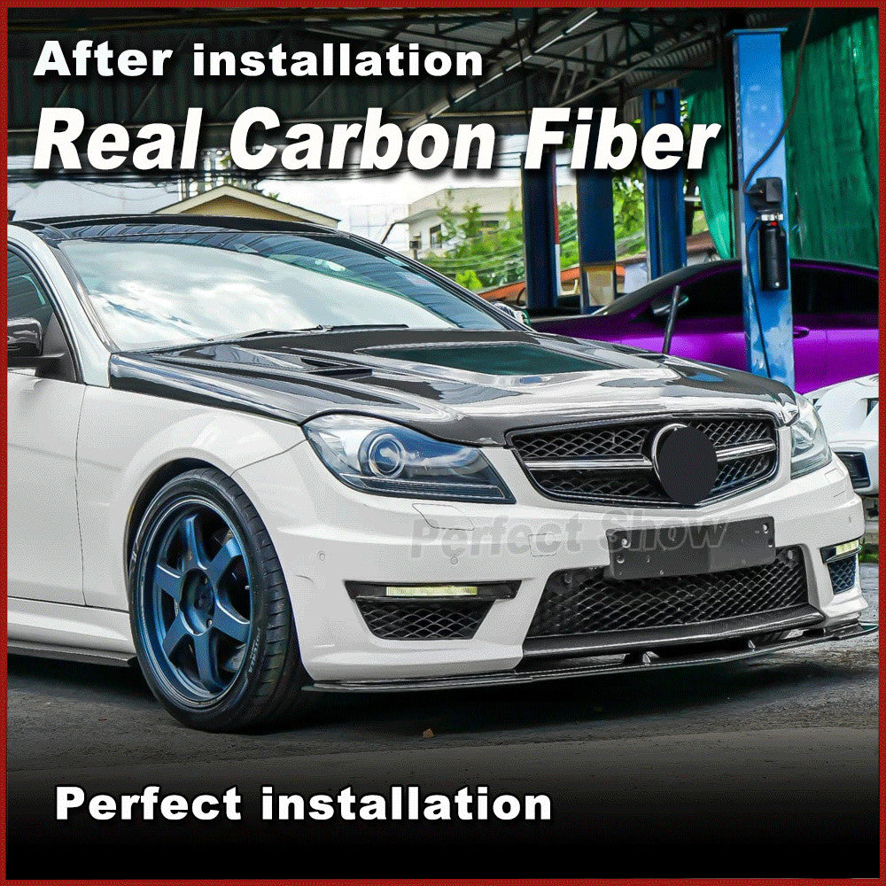 Fit for Benz W204 C63 2012-2014 REAL Carbon Front Bonnet Hood Engine Cover Lid