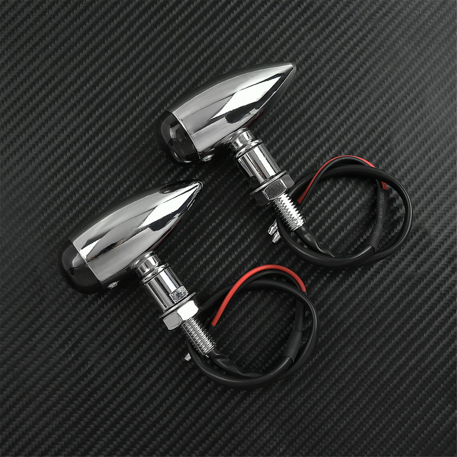 2X 10mm Chrome Bullet Amber Turn Signal Indicator Flasher Light Fit for Harley