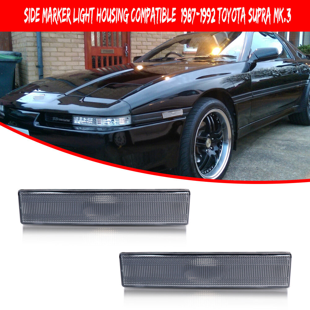 Transparent lens front marker light housing kit for 1987-1992 for Toyota Supra Mk.3