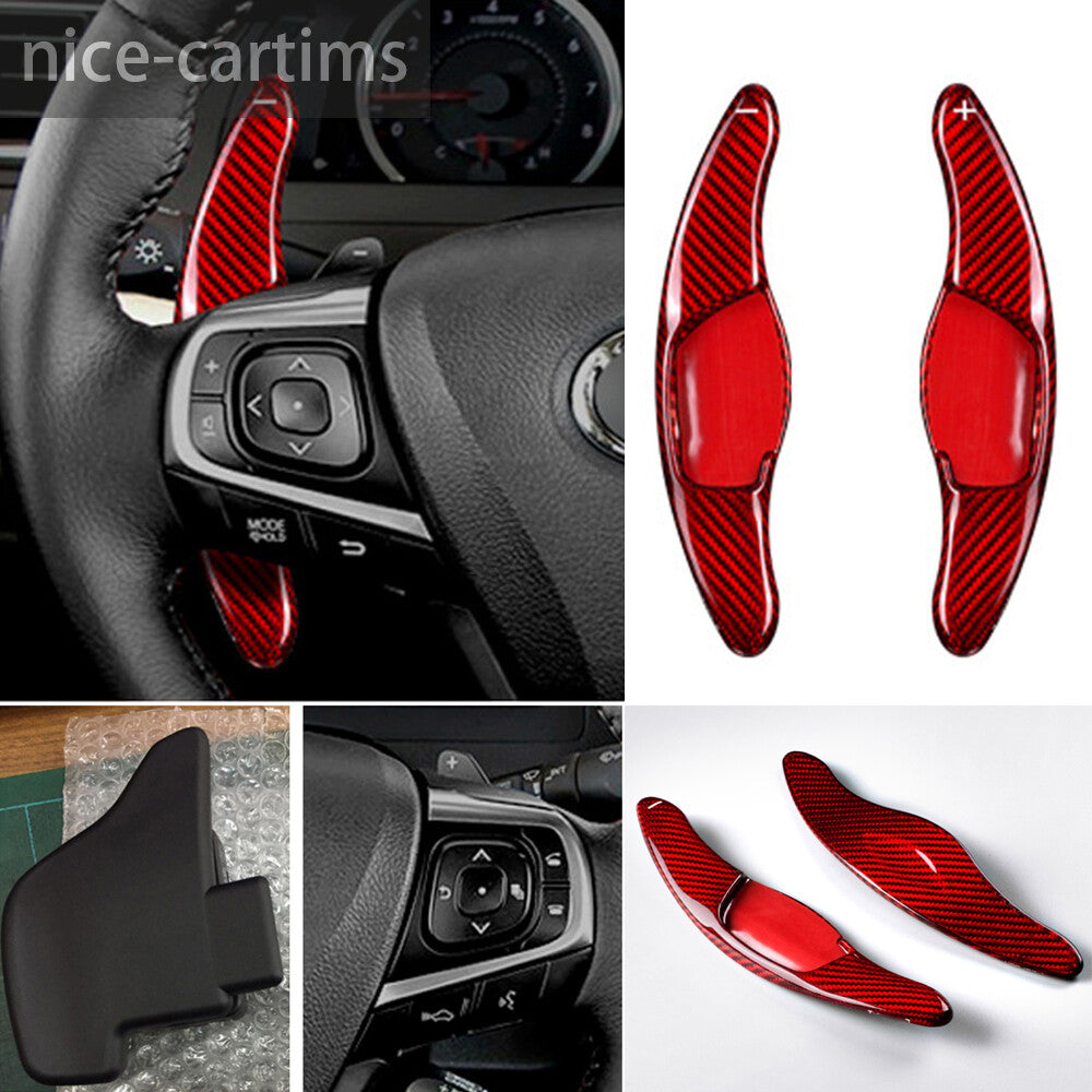 Red Carbon Steering Wheel Paddles Shifter For Toyot@ for Camry / for Corolla /RAV4 /Zelas