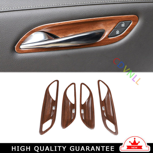 Inner Door Handle Bowl Cover Trim Interior for Cadillac XT4 2018-2023 Brown Wood