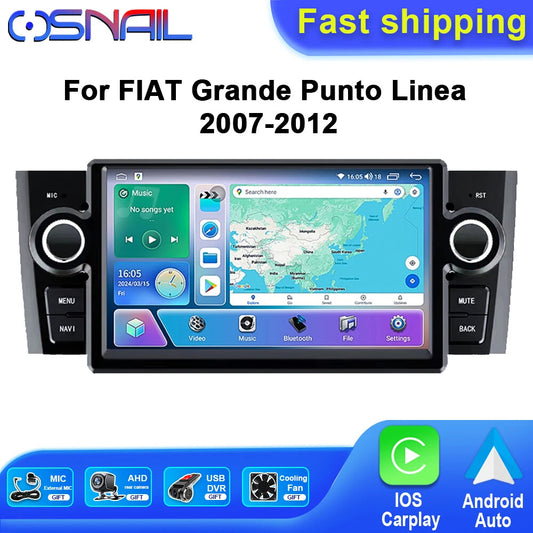 Stereo Car Radio for Fiat Grande Punto Linea Auto Video Player CarPlay GPS Navi