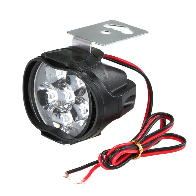 2 PCS Motorcycle LED Headlight 10W 6000K 6 LED Lamp Spotlight Driving Fog Light