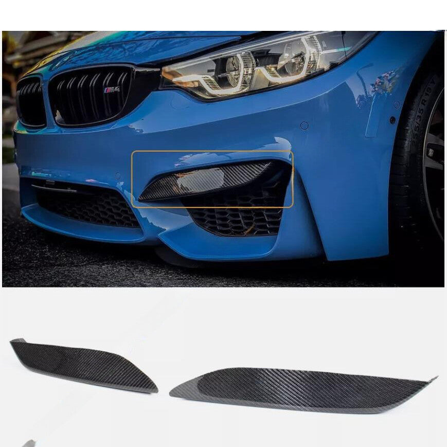 FRONT BUMPER AIR VENT EYELID COVERS FOR 15-19 for BMW F80 M3 F82 F83 M4 CARBON FIBER
