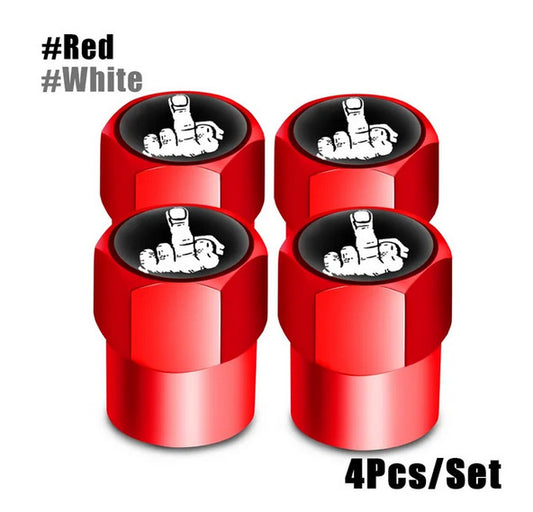 4-piece car tire valve cover rod air dust cover dustproof red rocket for Mitsubishi
