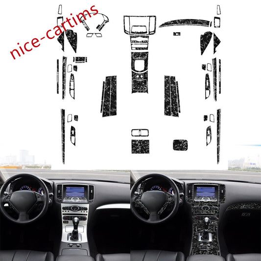 61Pcs Forged Carbon Interior Full Set Decorative Trim Kit for Infiniti G37 10-13