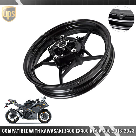 Glossy Black Front Wheel Rim Replace for Kawasaki 2018-2023 Z400 EX400 400