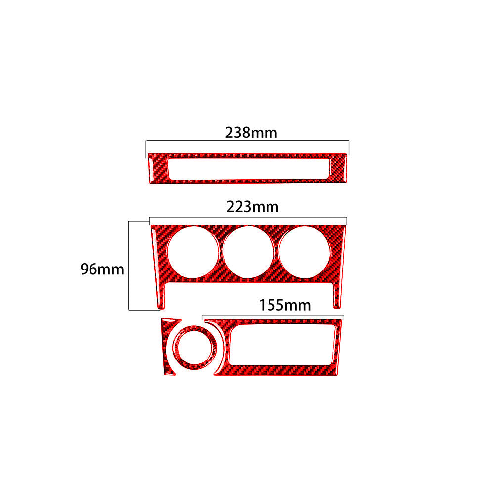 5Pcs Red Carbon Fiber Center Control Panel Trim Cover for Subaru BRZ for Toyota 86