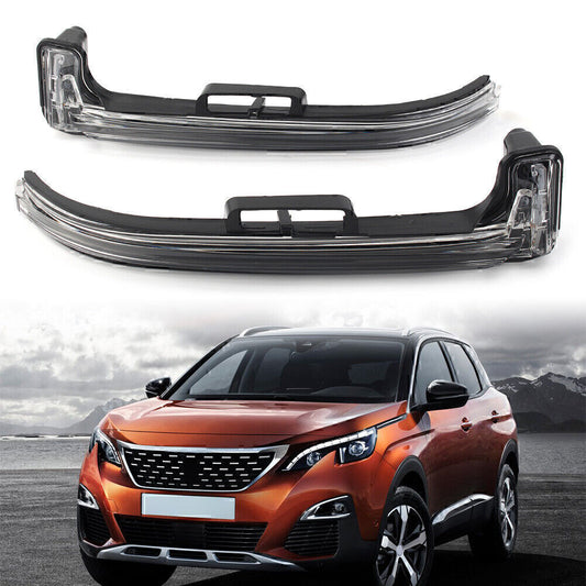 Side Rear View Mirror Turn Signal Mirrors L R Fit for Peugeot 4008 5008 2017 2018