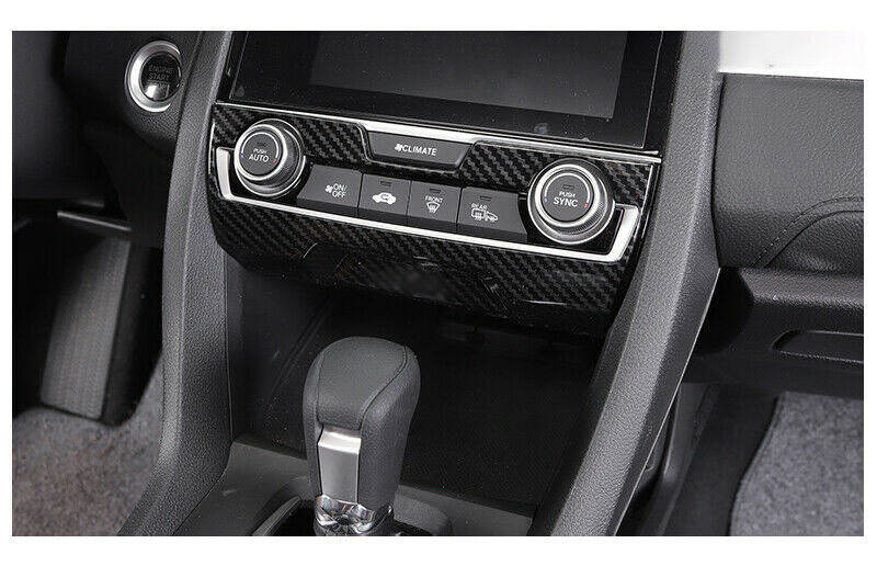 for Honda for Civic 10th 2016-2021 Carbon Fiber Central Console AC Switch Panel Trim