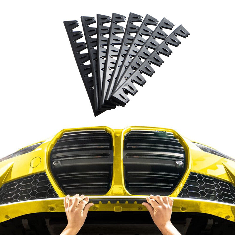 8Pcs Universal Front Bumper Scrape Guard Skid Plate Protect for Lowered Cars Blk