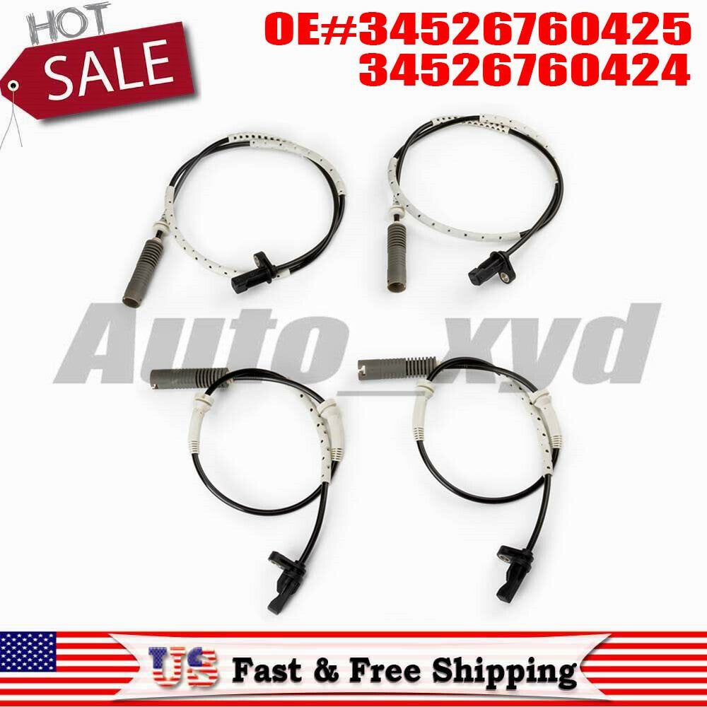 4PCS FRONT REAR LEFT + RIGHT ABS Wheel Speed Sensor set for BMW 128i 325i XYD