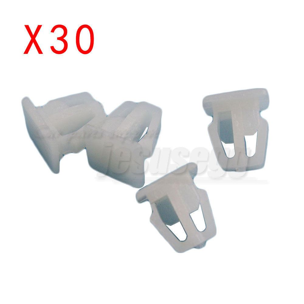 30Pcs White Clips Door Molding Clip Retainer Fastener for Acura for Honda for Accord